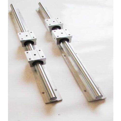 2 pcs SBR12 600 mm linear bearing supported rails+4 pcs SBR12UU bearing blocks for CNC