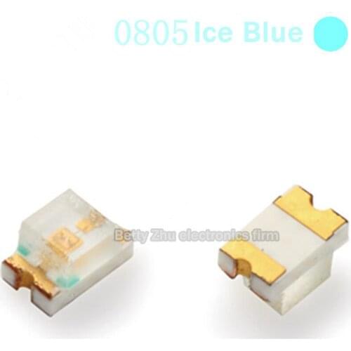 3000PCS/LOT SMD LED 0805 Light Blue Ice Blue lamp beads 485-490nm 2012