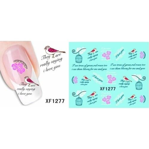 3D Nail Art Stickers Black Letter Cool Design Water Transfer Paper Decal Manicure DIY Decoration Accessories
