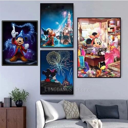 5D DIY full drill Diamond painting Disney Mickey Mouse & Minnie Diamond embroidery mosaic cross stitch kits art home decor gift