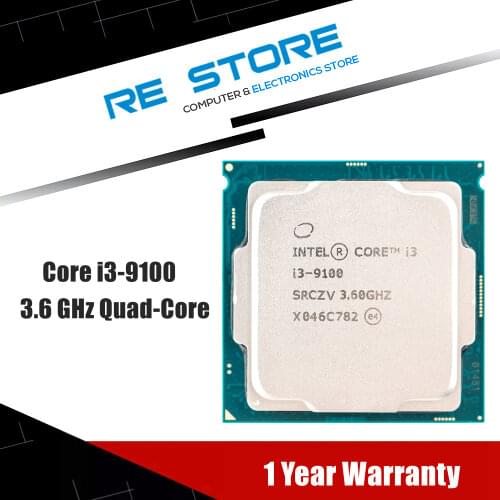 Intel Core i3-9100 i3 9100 3.6 GHz Quad-Core Quad-Thread CPU 65W 6M ProcessorLGA 1151