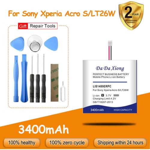 Free shipping 3400mAh LIS1489ERPC Battery for Sony Ericsson Xperia acro LT26 S LT26W Replacement batteries + free tools