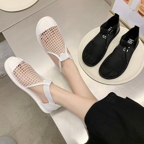 Sandals Straps Shoes Closed Toe 2021 Summer Breathable Womens Heels Suit Female Beige Girls Laces Black Comfort Flat Low Fashi