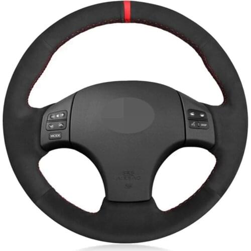 Car Steering Wheel Cover Soft Black Genuine Leather Suede For Lexus IS IS250 IS250C IS300 IS300C IS350 IS350C F SPORT 2005