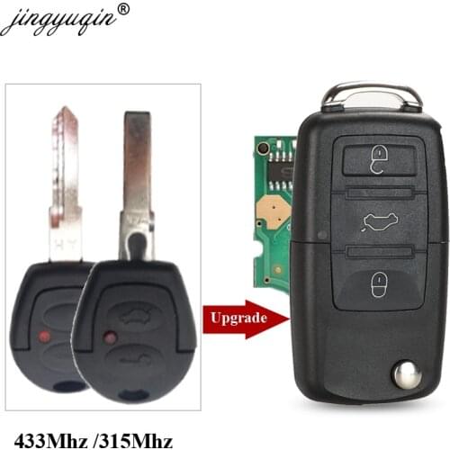 Jingyuqin Upgraded Flip Key for 315Mhz / 433Mhz Car Remote Key for VW/VolksWagen Golf Jetta