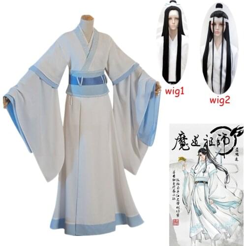 Lan Wang ji Cosplay Demon Cultivation Cosplay Halloween Costume Adult Lan Wangji Ver Costume Mo Dao Zu Shi Suit And Wig