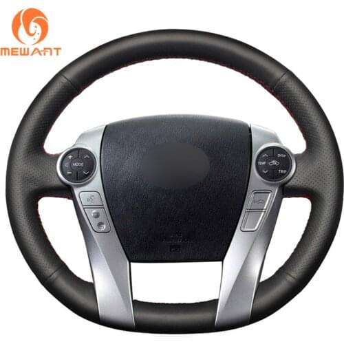 MEWANT Black Artificial Leather Car Steering Wheel Cover for Toyota Prius 30(XW30) Prius+ Prius C Prius V 2011-2020 Aqua