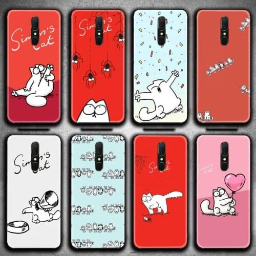 Cute Simons Cat Phone Case For Oppo A5 A9 2020 Reno2 z Renoace 3pro A73S A71 F11