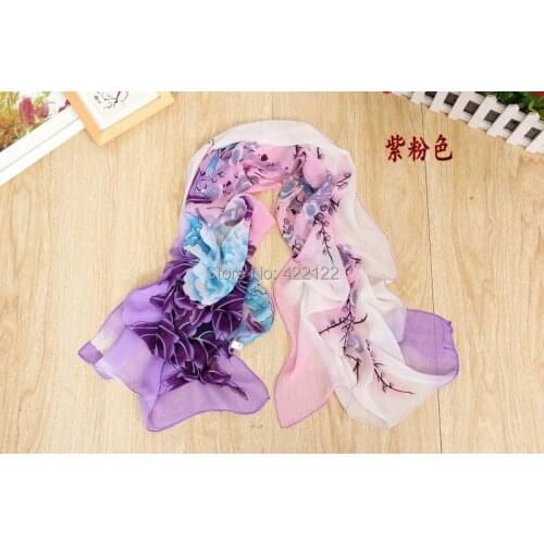 Fashion silk scarf chiffon shawl long scarves women/Peony fashion printed chiffon long scarves 5pcs/lot SW05