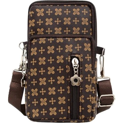 2021 Men Crossbody Bag New Oblique Cross Mobile Phone Bag Fashion Freight Arm Bag PU Leather Multi-functional Shoulder Bag