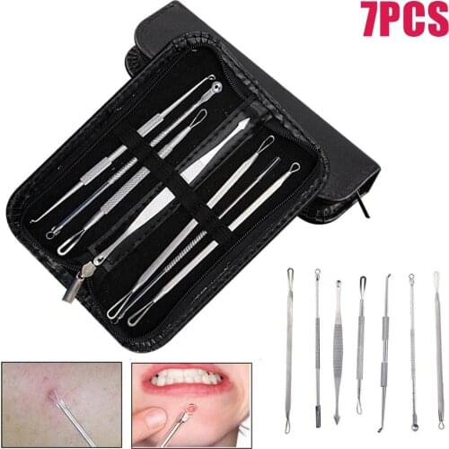 7pcs/set Blackhead Acne Removal Tool Set Comedone Pimple Blemish Extractor Remover Tool Tweezer Kit SSwell