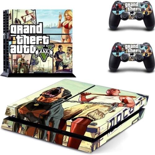 Grand Theft Auto V GTV 5 Decal PS4 Skin Sticker For Sony Playstation 4 Console protection film +2Pcs Controllers 10 patterns