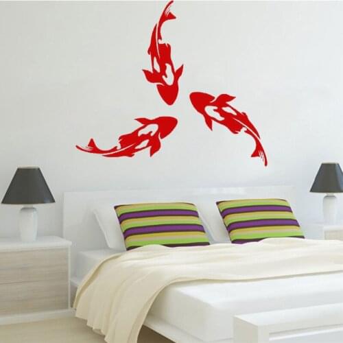 Carp Wall Stickers Fish Vinyl Decals Removable Home Decor Kids Room Decoration Funny Mural Art O51