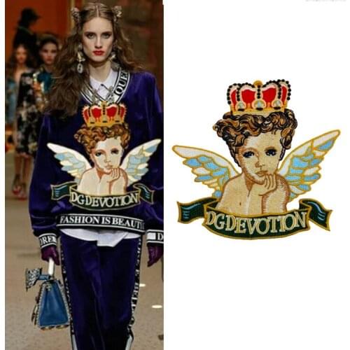 New heavy embroidery large water soluble cupid angel patch big brand with the same clothing accessories CA12
