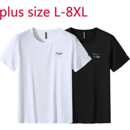 New Arrivla Fashion Super Large Summer Men Quick Drying Short Sleeve O-neck Knitted T Shirt Plus Size LXL2XL3XL4XL5XL6XL7XL8XL