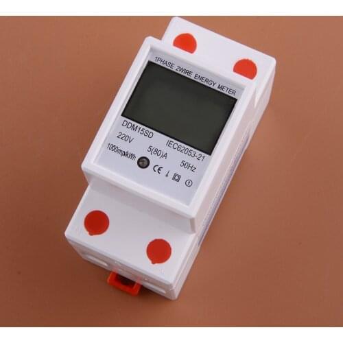 Single Phase 2 Wire Digital Electricity Kwh Wattmeter Power Consumption Energy Meter 220V 50Hz LCD Backlight Digital Display