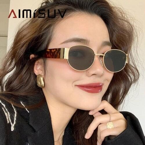 AIMISUV Oval Steampunk Sunglasses Women Retro Punk Gothic Anti-glare Decorative Glasses For Driving Men occhiali da sole donna