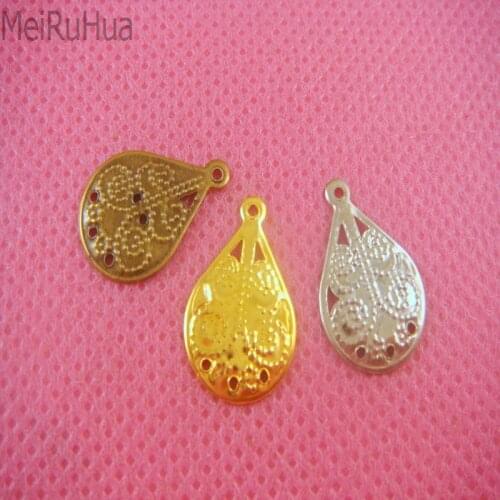 50 pieces/lot 1.5cm Metal Filigree Flowers Slice Charms Setting Jewelry Accessory DIY Components Findings