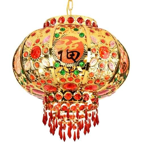 Chinese Style Festive Bright Red Tome Lamp Ornaments New Year Rotating Riding Light Wedding Housewarming Led Balcony Lantern