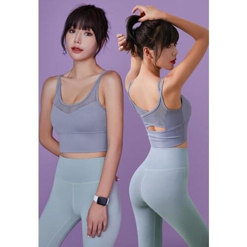 Professional high-intensity running fitness yoga women training sports shockproof sports bra mesh quick-drying underwear