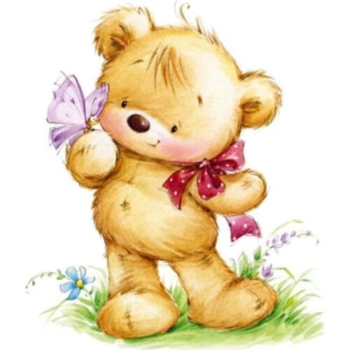 10x8 Bear cub butterfly Transparent Clear Stamps Silicone Seals for DIY scrapbooking photo album Card Making