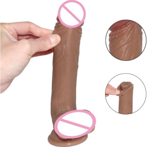 Sextoy Real Dildo Double Layer Silicone Dildo Realistic Penis Big Cock Skin Feeling Big Dick With Suction Cup Sex Toys For Woman