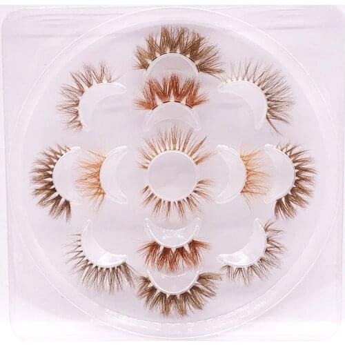 Xinemilin brown 3D mink fake lashes wholesale natural individual fluffy false eyelashes makeup 15 25mm lash extension supplies