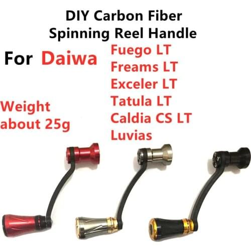 DIY Carbon Fiber Fishing Reel handle knob for Daiwa Fuego Freams Exceler Tatula Caldia lt LUVIAS Spinning Fishing reel handle