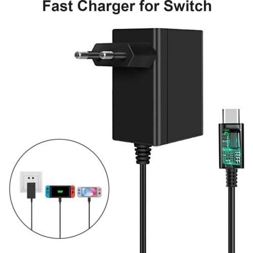 EU US Plug Adapter Charger for Nintendo Switch NS Game Console Power Adapter Power Supply Balance Fast Charging Discharger