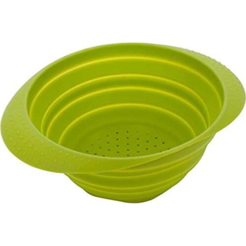 Foldable Silicone Colander Fruit Vegetable Washing Basket Strainer Rack Collapsible Draining Drainer Kitchen Tools Colorful