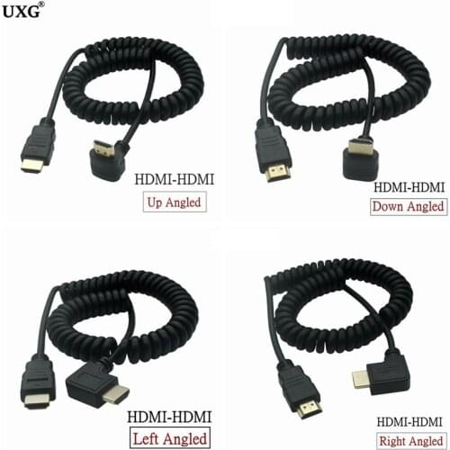 Elastic Coiled Spring HDMI-Cable Male To Male V1.4 1080P 3D Pure Copper 2m