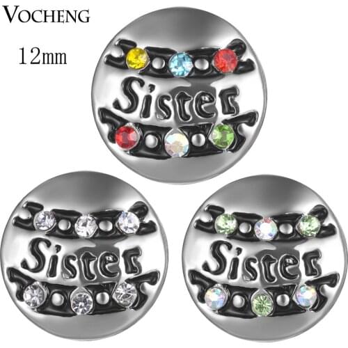 Vocheng Snap Jewelry Accessory Sister Small Petite Ginger Snaps 12mm 3 Colors Snap Charms Vn-1825