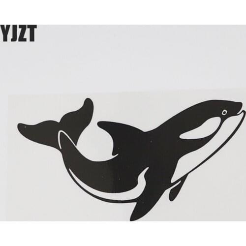 YJZT 15.3CM×8.3CM Amusing Ocean Animal Whale Decal Car Stickers Vinyl Black/Silver 13D-1156