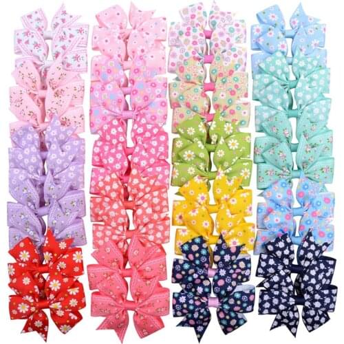 50pcs Large Dog Hair Clip Hand-made Pet Dog Hair Clip Flowers Pet Dog Big Bows Hairpins Gromming Accessories