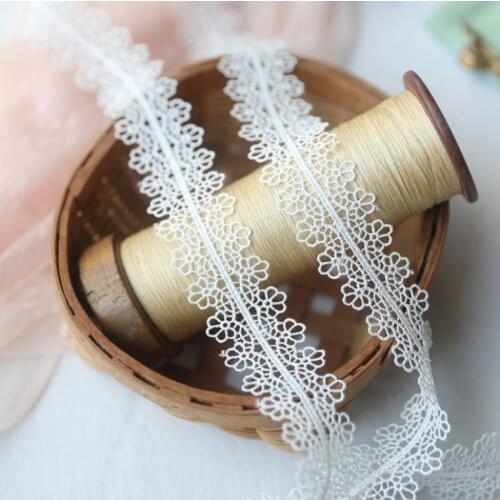 2 Meters/lot Width 3cm White Water Soluble Embroidered Lace Fabric DIY Applique Collar Trim Ribbon Craft Sewing Accessories