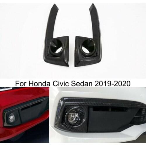 2. Your absorbing carbon fiber headlamp anti fog lamp decorative frame shape Honda Civic silk 2019-2020