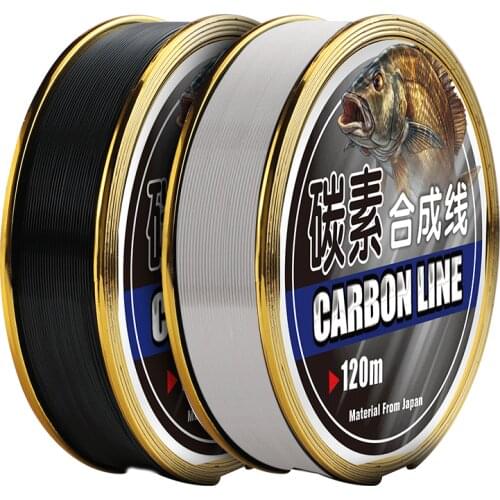 2pcs Full Sink Fluorocarbon Fishing Line 120m Monofilament Super Strong Carp Pesca Wire Leader Carbon Fiber Front Wireway Line