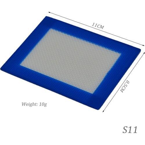 2pcs Bho Fiber Glass Silicone Dab wax baking Mat Silicon Slick oil Pad Can dry butane oil Concentrate and hash -11x8.5cm