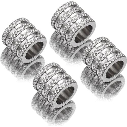 20pcs Lot Hole 5 6 MM Stainless Steel Big Hole Spacer Beads for DIY Jewelry Making Supplies Charms Bracelet Necklace Europe Bead