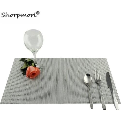 2021 Vinyl Dining Table Placemats Stain Resistant Coaster Pad Home Decor Washable Japanese Style Solid Food Mats 30x45CM
