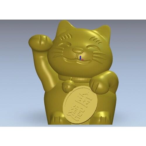 3d model relief for cnc machine in STL file format Lucky Cat
