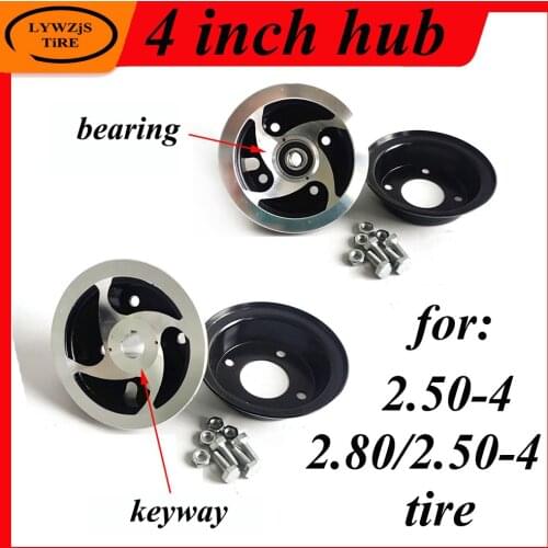 4 Inch2.80/2.50-4 Hub 2.50-4 Aluminium Alloy Wheel Rim Keyway Bearing Hub for MiNi Moto,ATV&Go Kart Electric Scooter