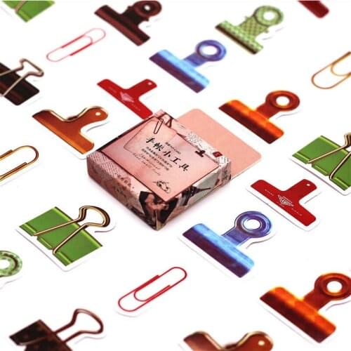 40 PCS Little Clip Shape Sticker Instrument Decals Stickers Gifts for Children to Laptop Suitcase Guitar Fridge Bicycle Car