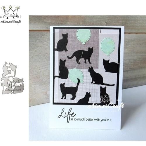 6PCS/Lot Cat Animal Metal Cutting Dies Scrapbooking Stencil For DIY Paper Card Decorative Embossing Die Cut Craft Dies New 2019