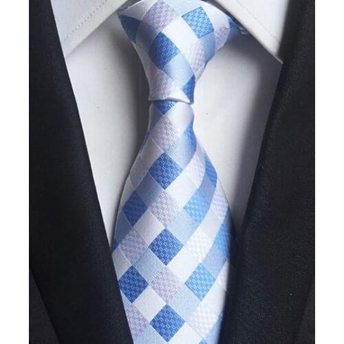 8cm Fashion Plaids Ties Jacquard Woven Wedding Party Necktie for Man