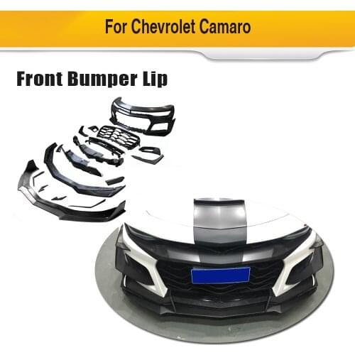 Car Front Bumper and Lip For Chevrolet Camaro 2016 - 2019 Carbon Fiber / FRP Bumper Lip Spoiler Body Kits