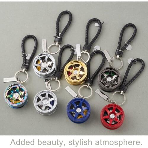 Keychain Car Wheel Hub Key Pendant Brakes Key Ring Metal Zinc Alloy
