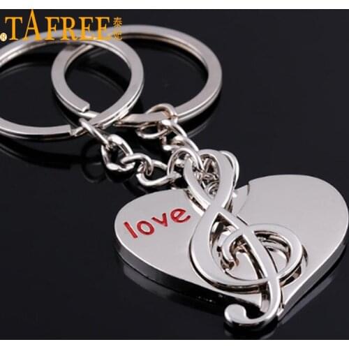 TAFREE I Love You For Lovers Keychains A Couple Pendant Trinket car jewelry chaveiro innovative Item One Pair Key Chains set