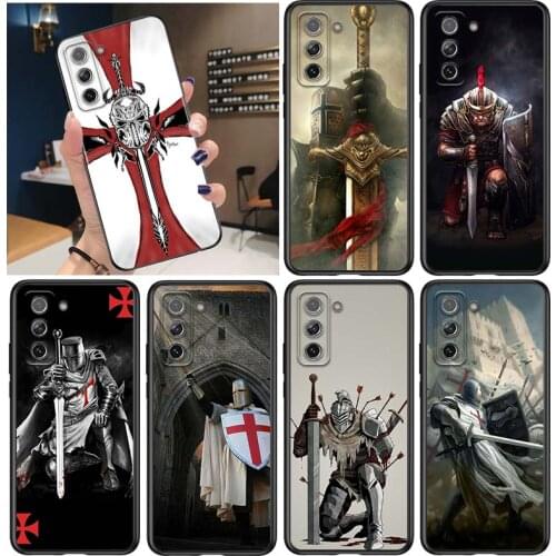Templar Knight for Samsung Galaxy S21 Ultra Plus Note 20 10 9 8 S10 S9 S8 S7 S6 Edge Plus Black Phone Case