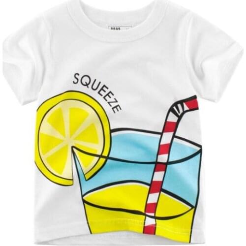 2-8Y Cartoon Print Baby Boys Dinosaur T Shirt For Summer Infant Kids Boys Girls Lion T-Shirts Clothes Cotton Toddler Letter Tops